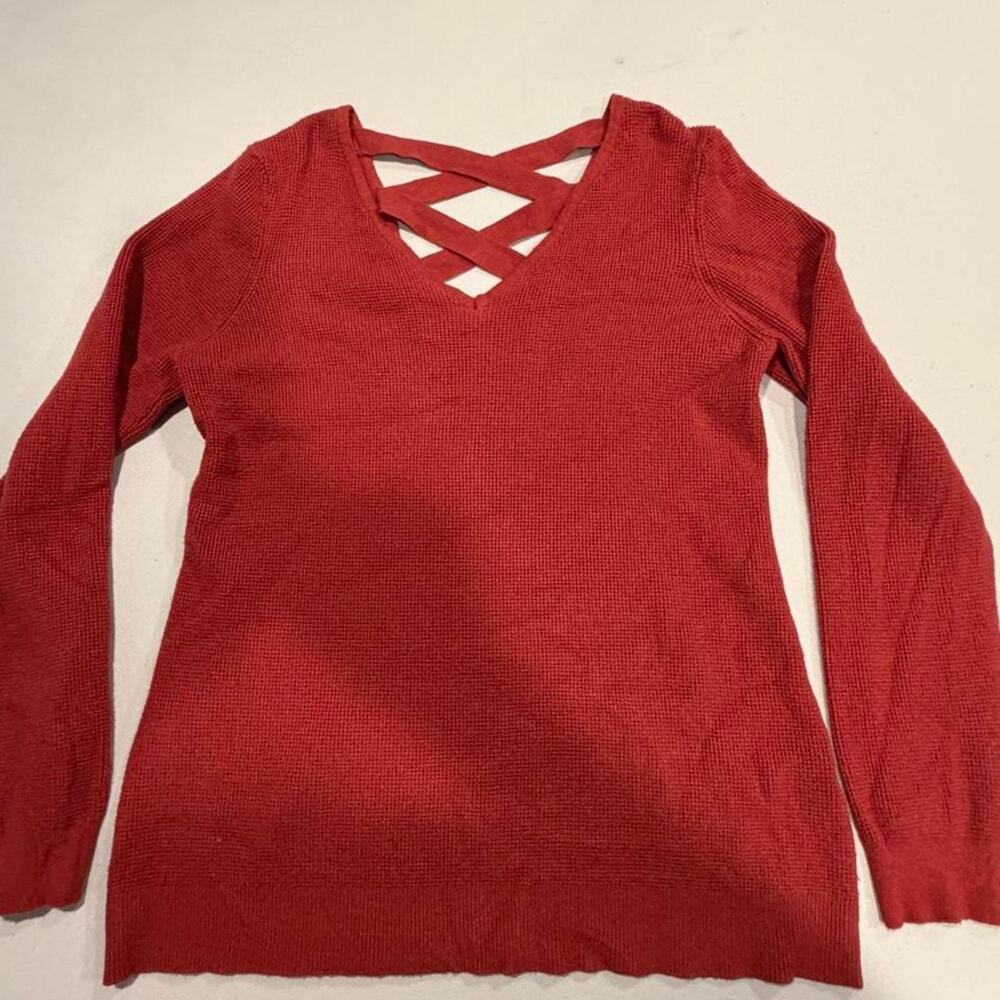 Loveellie red long sleeve waffle
